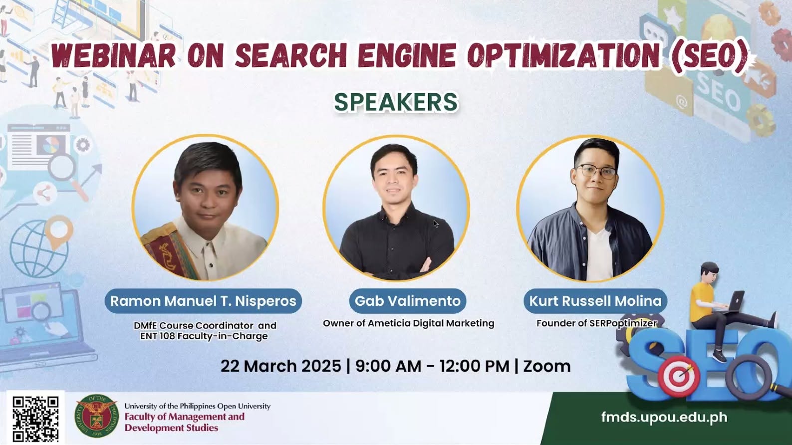 Training 17 RM Nisperos delivering a UP Open University webinar on SEO and digital marketing