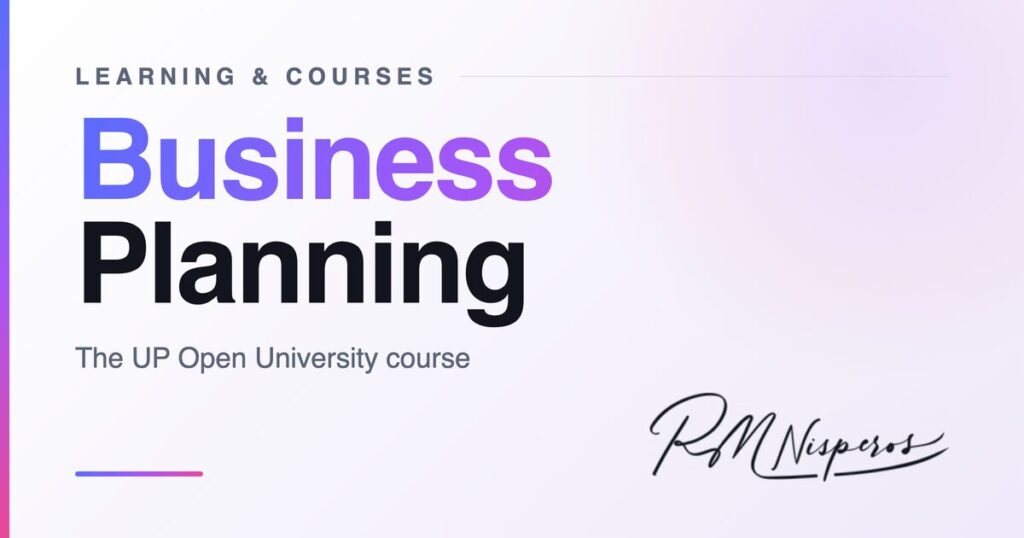 Business Planning — The UP Open University course