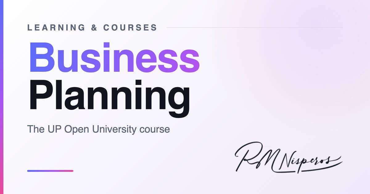 Online Business Planning Course from UP Open University