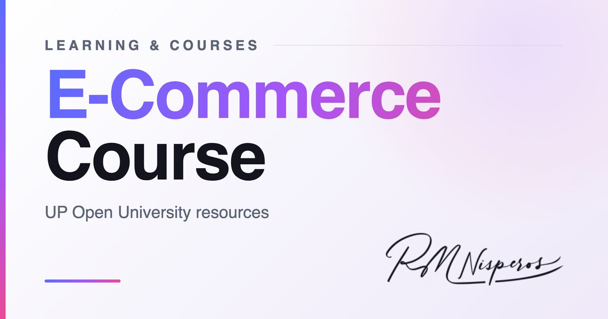 UPOU E-Commerce Course