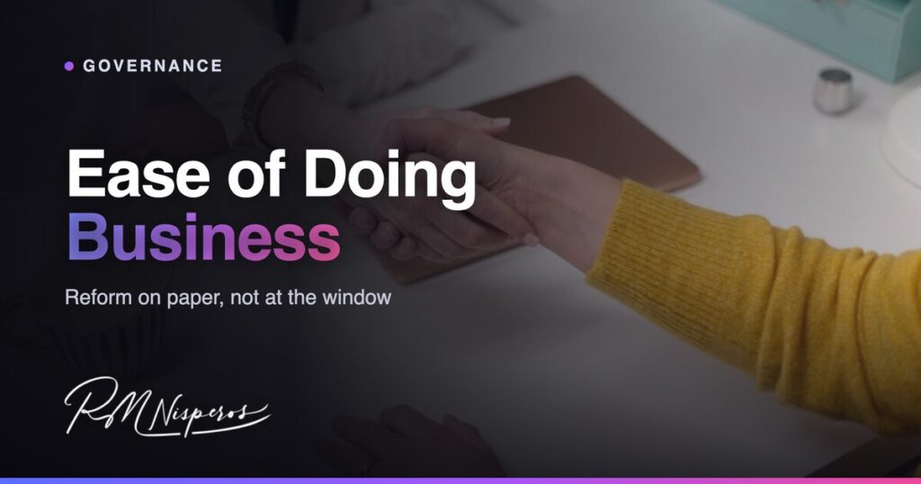 Ease of Doing Business — Reform on paper, not at the window